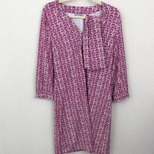 Ellie Kai Womens Dress Size 8 Geo Print Nylon Stretch Summer Casual Fuchsia